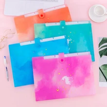 1 шт. Многослойные 5 сетки А4 мечта Единорог ПВХ сумки для документов файл держатель корейский Канцелярские экзамена квитанция счета папка Органайзер