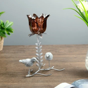 

Metal candlestick 1 candle "Two birds at a flower" 21x17.5x9 cm 2260896