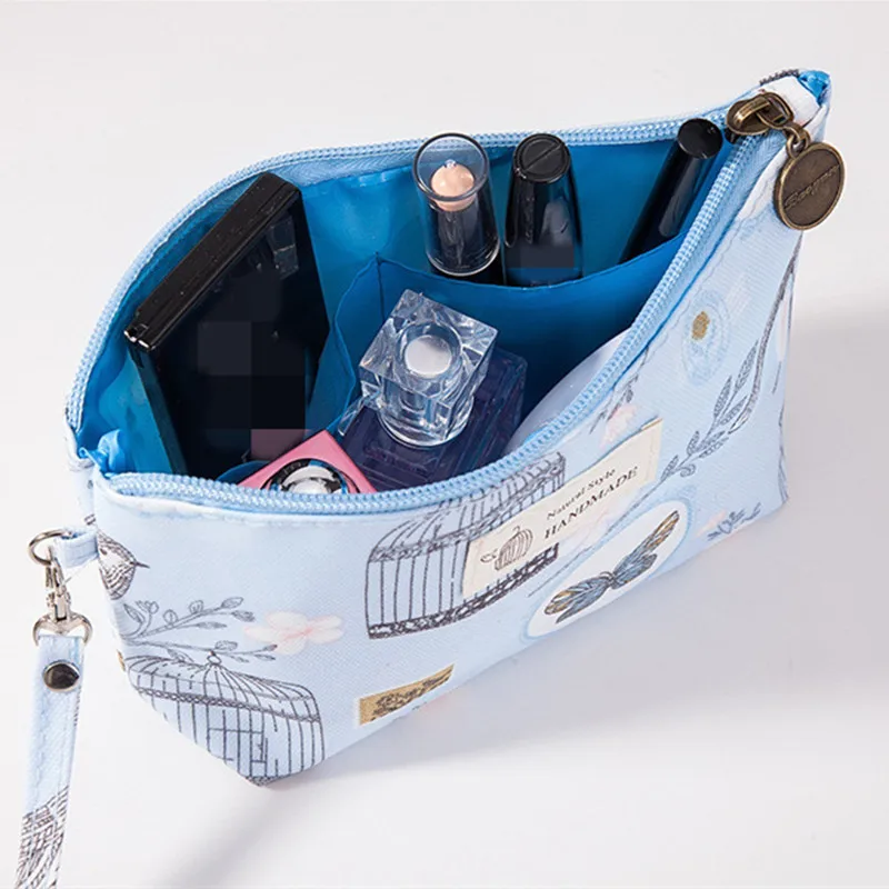 

PACGOTH Vintage Women Cosmetic Bag Flower Butterfly Pattern Toiletry Beauty Kit Organizer Bag Key Card Earphone With Zipper Bag