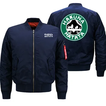 

Mens Jacket Streetwear Winter Hot Sale The Lion King Funny Bomber Motorcycle Simba Cartoon Military Coat Thick Zipper Jackets