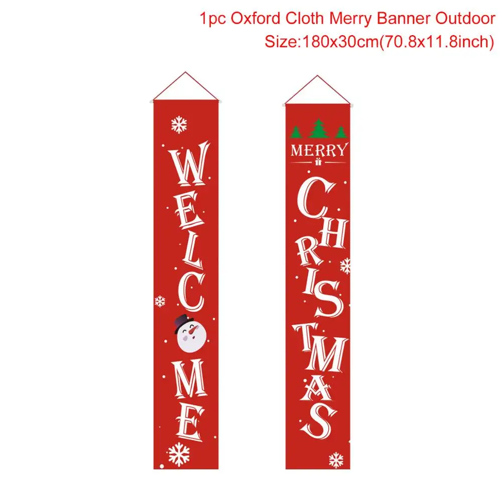 Рождественская гирлянда для крыльца, висящий флаг, рождественские наружные орнаменты, Рождественское украшение для украшения дома, Санта Клаус - Цвет: Door Banner C
