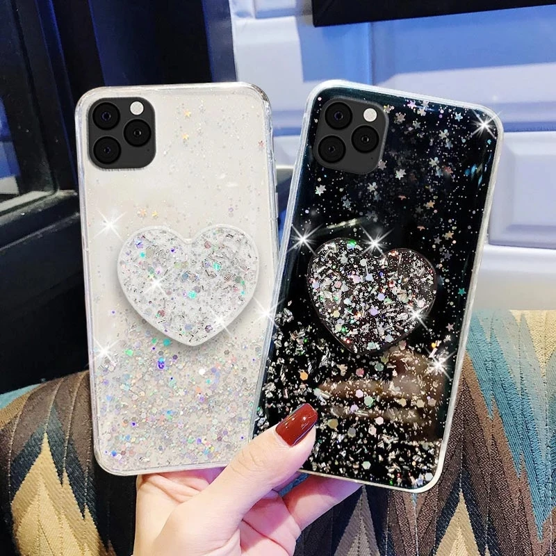 Блестящий чехол для iPhone 12 11 Pro Max чехлы из эпоксидной смолы XR XS X 7 8 Plus SE 2020 телефонов