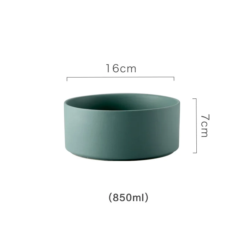 grreen Creative Nordic Salad Bowl with Wooden Shelf Creative Ceramic Container for Fruit Bread Room Saving Stackable - Color: grreen