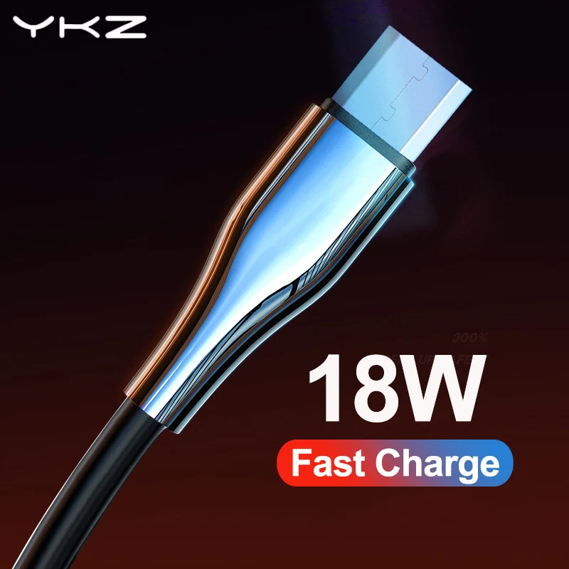  Кабель Micro USB YKZ для iPhone, 18 Вт, быстрая зарядка, USB Type C QC3.0 2,0, быстрая зарядка Android, шнур для передачи данных, кабель для Samsung, Xiaomi 