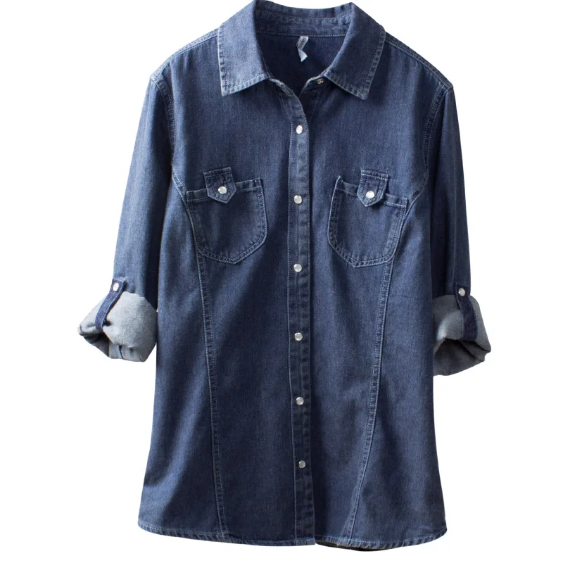 dark blue denim shirts