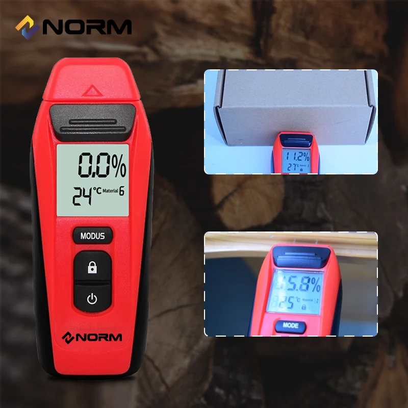 Wood Moisture Meter Portable Digital Wood Moisture Meter Two Pins Hygrometer