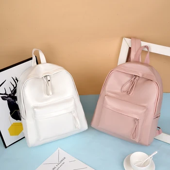 

Solid Color Backpack Fashion Women Backpack Leisure Shoulder Bags Girl School bag Mochilas Female Children Student Backpack