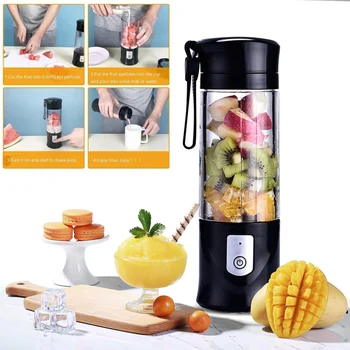

Portable Mini Travel USB Electric Fruit Juicer Cup Small Juice Mixer Machine With 6 blades Fruit Blender Smoothie and Milk-shak