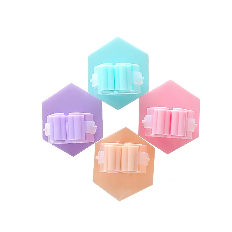 50pcs/lot Hexagonal Mop Rack Storage Mop Hook Toilet Bathroom Wall Hangers Broom Rack Mop Clip