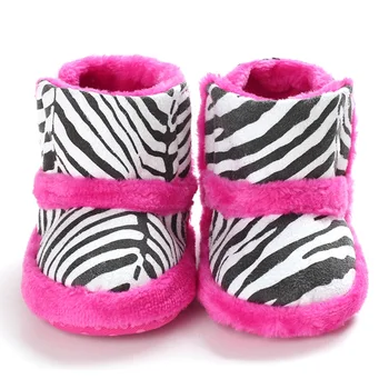 

Baby Booties baby boots winter newborn baby boots Zebra Pattern Print Thicken Velvet Baby Booties in First Walkers 0-18M