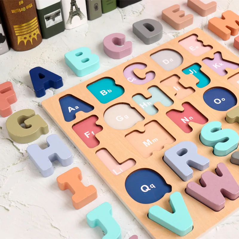 

Children Building Blocks Toy Wooden with Numbers Lettered GIRL'S Boys Baby 1-3-4-6-Year-Old Early Childhood Educational Puzzle