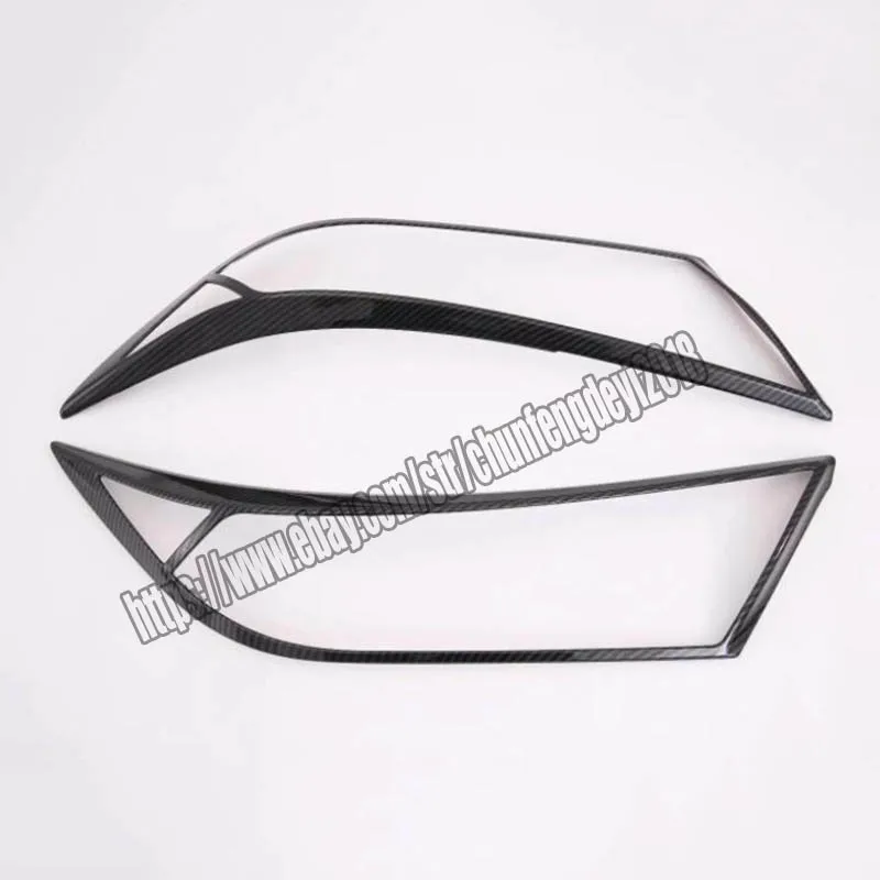For Toyota RAV4 19-20 carbon fiber Front Head Light Lamp Cover Bezel Trim 2pcs Car modification Car accessories