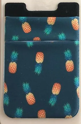 ETya для женщин и мужчин эластичный держатель для карт мобильного телефона стикер Клей кредитный бизнес автобус ID карты кошелек карман сумки - Цвет: Pineapple