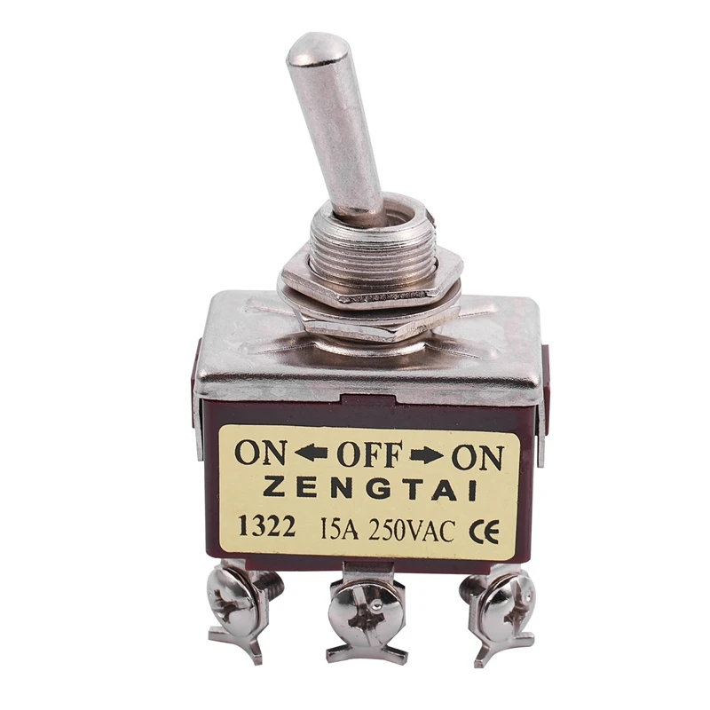 ВКЛ./ВЫКЛ./вкл. 3 положения DPDT 6 Винтовые клеммы переключателя AC 250V 15A