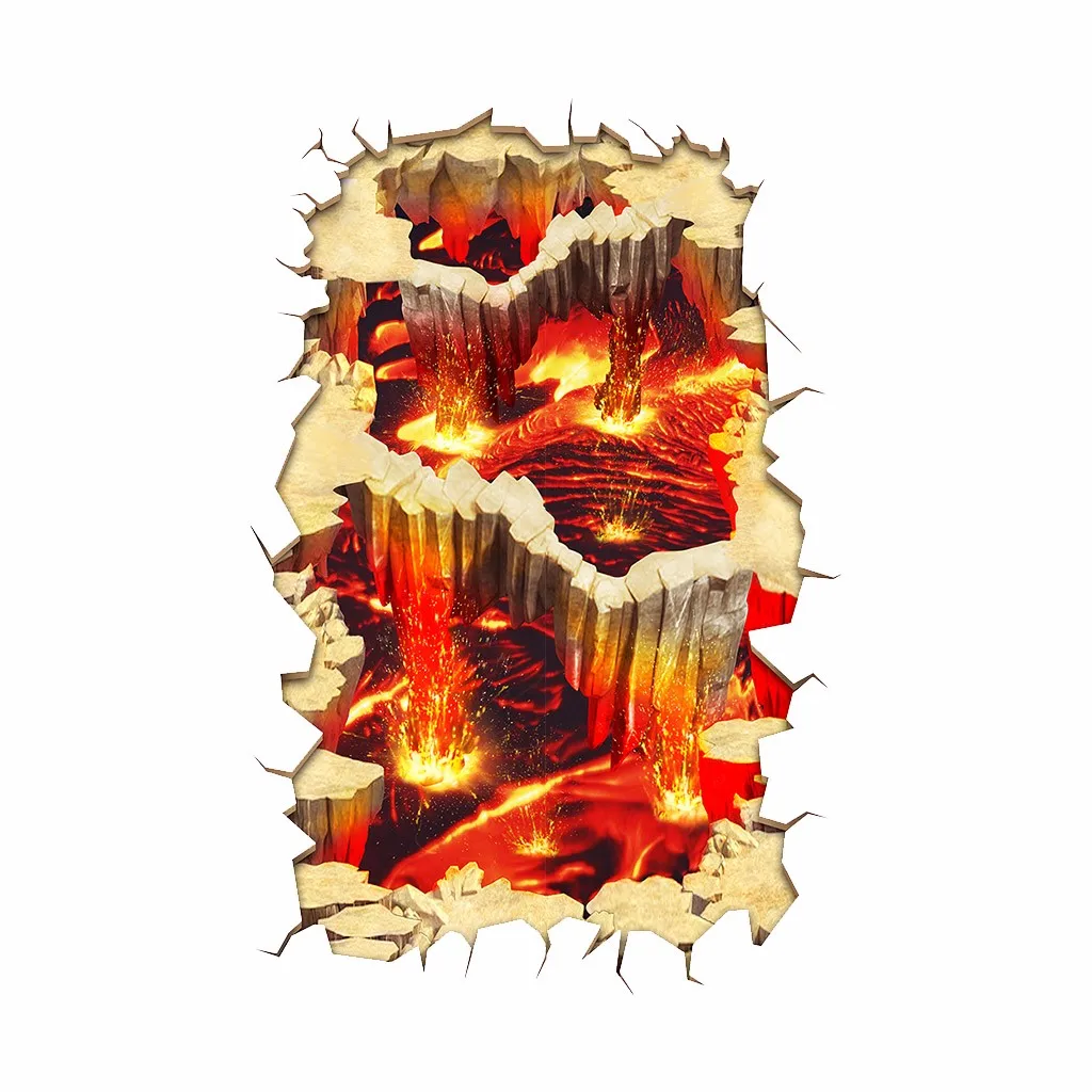 Наклейки на стену пол 3D обои плакат наклейка креативные наклейки Magma окна