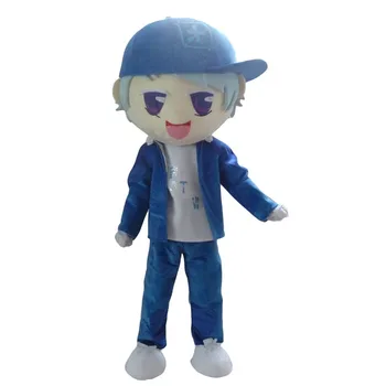 

NEW Unisex Blue Hat Boy Mascot Costume Suit Cosplay Party Game Dress Outfit Clothing Advertising Carnival Hallowen Cosplay Gift