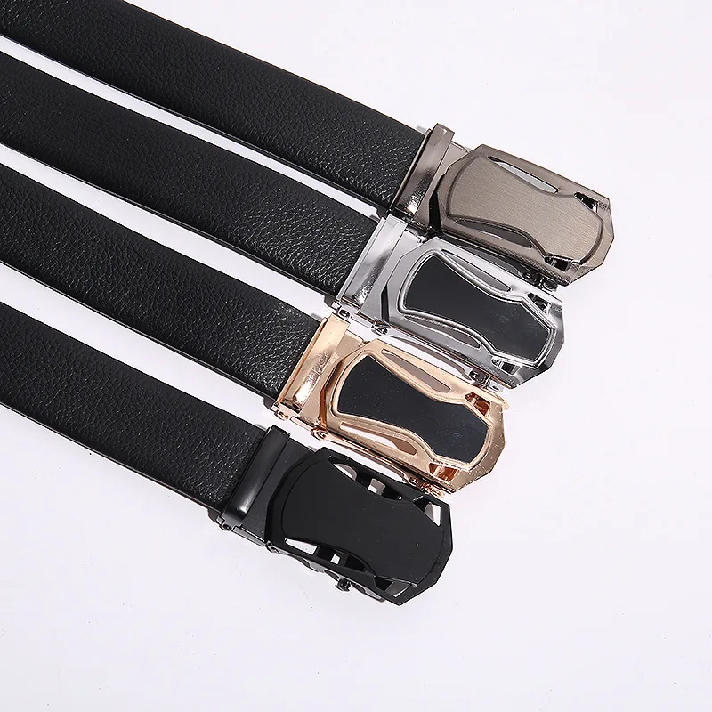 

Men's Leather Top Layer Belt Alloy Automatic Buckle Belt Young And Middle-Aged Casual Version Fashion Wild Pants Belt