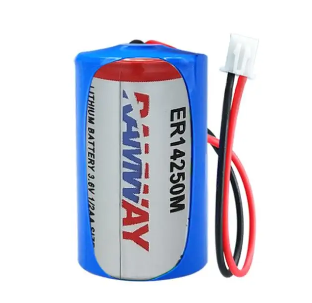 10 шт. литиевая батарея ER14250M 3.6v800MAH тип питания PLC устройство 1 / 2AA с разъемом ER14250 |