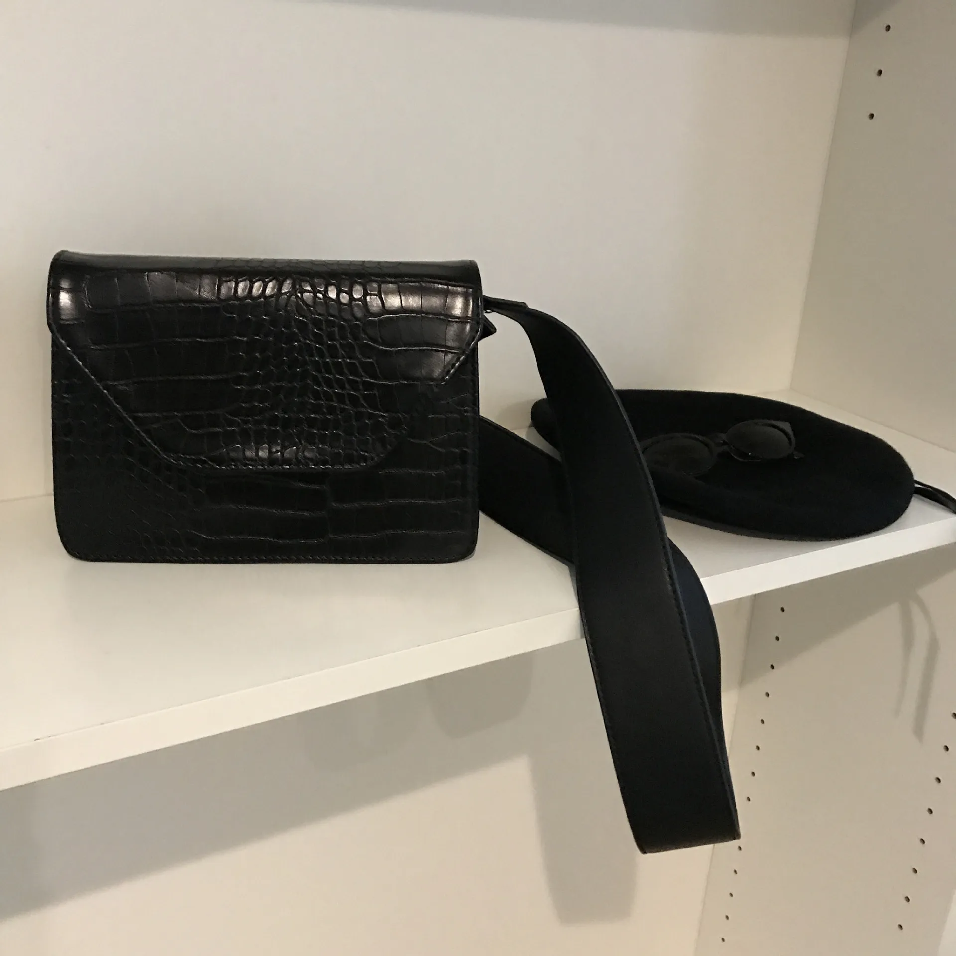 

Wide-Strap Shoulder Bag Women's Korean-style 2018 New Style Retro Crocodile Pattern Bag Simple Fashion Shoulder Bag Fashion