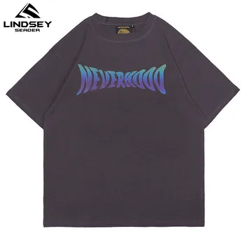 

LINDSEY SEADER Hip Hop Lazer Reflective Letters Print Oversized T Shirt Men 2020 Harajuku Summer Short Sleeve T-Shirt Tops Tees
