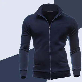 

Foreign Trade Men's Clothing Wholesale Men's Korean Version of The Retro Sweatshirts Sports Cardigan Fleece Zipper Mens Hoodies