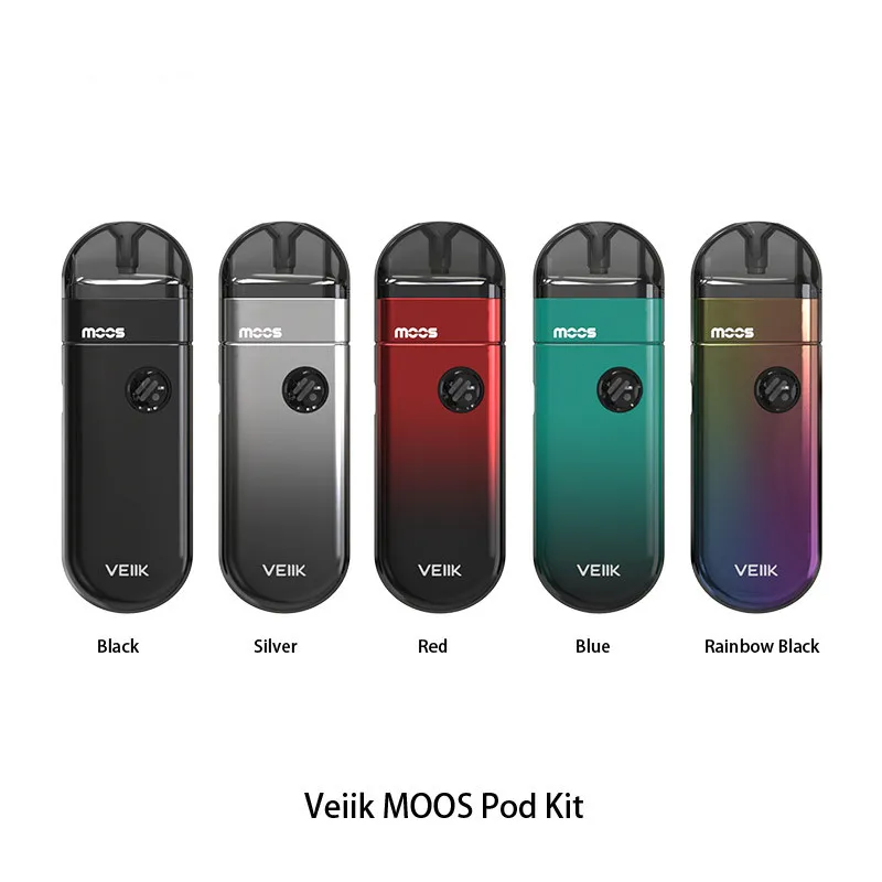 

New Arrival Veiik MOOS Vape Pod System Kit 1100mAh Battery 15w max output with 2ml pod PCTG cartridge 1.2ohm ceramic coil E Cigs