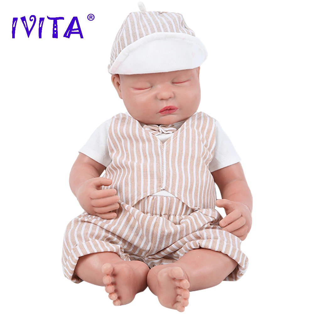 IVITA 18.5'' Reborn Lifelike Baby Doll BOY Full Body Soft Silicone Kids Gift 
