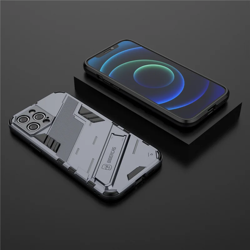 Armor Cyber Shockproof Case For iPhone 12 Mini 15 14 13 12 Pro XR XS Max X 11 Pro Max 7 8 6 6s Plus SE 2020 Stand Holder Cover