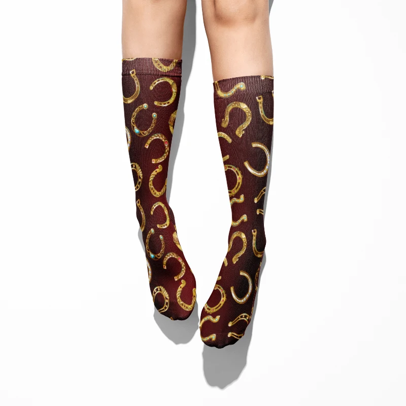 Fashion Horseshoe Cotton Socks For Women Men Leisure Sports Riding Compression Socks High Ankle Autumn Funny Horseshoe Socks Sox Fashion Horseshoe Cotton Socks For Women Men Leisure Sports Riding Compression Socks High Ankle Autumn Funny Horseshoe Socks Sox
