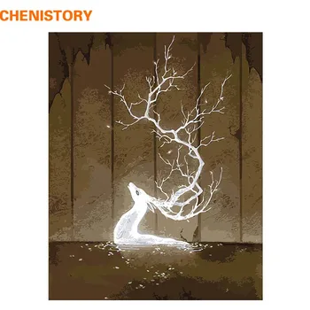 

CHENISTORY Fantasy Deers Animals DIY Painting By Numbers Kits Coloring Paint By Numbers Hand Painted Unique Gift For Home Decor