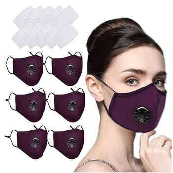 

6pcs With Valve ma$k Washable PM2.5 ma$k Suitable For Women And Men Pantalla Proteccion Facial Mouth Caps