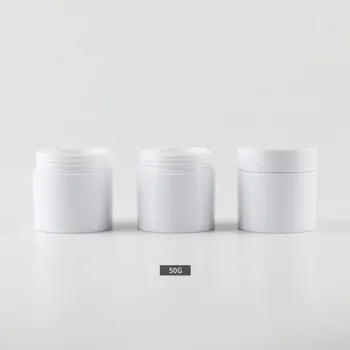 

100ps 50g AS Plastic Empty Makeup Jar Pot Refillable Sample bottles Travel Face Cream Lotion Cosmetic Container White