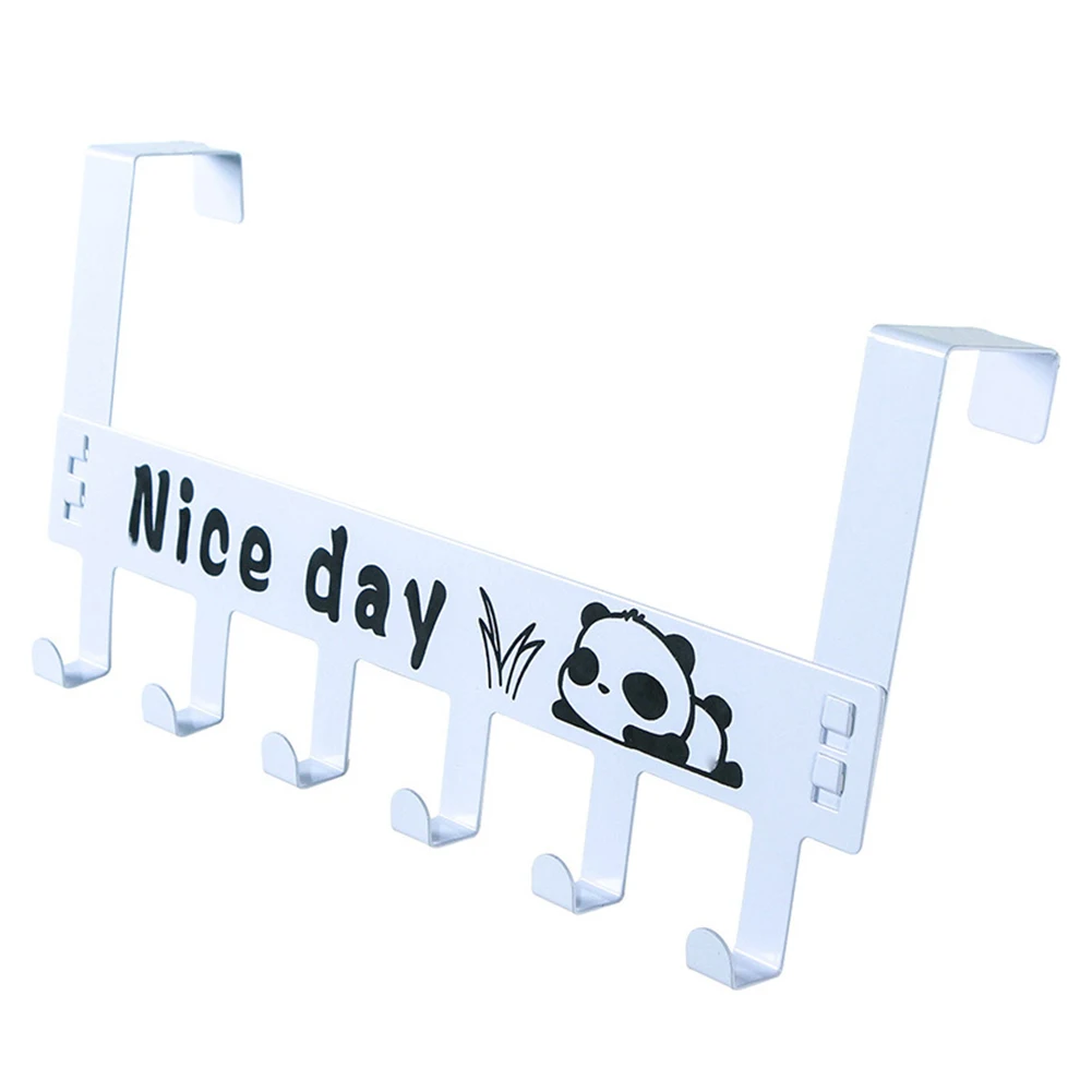 Carbon Steel Seamless Hat Towel Coat Wall Decor Clothes Hangers Racks With 6 Hooks Storage Door Back Hooks