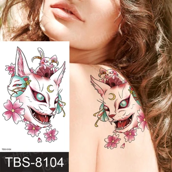 

waterproof temporary tattoos animals cat rose tiger head phoenix dragon flower tattoo sticker women back shoulder tatoo fake