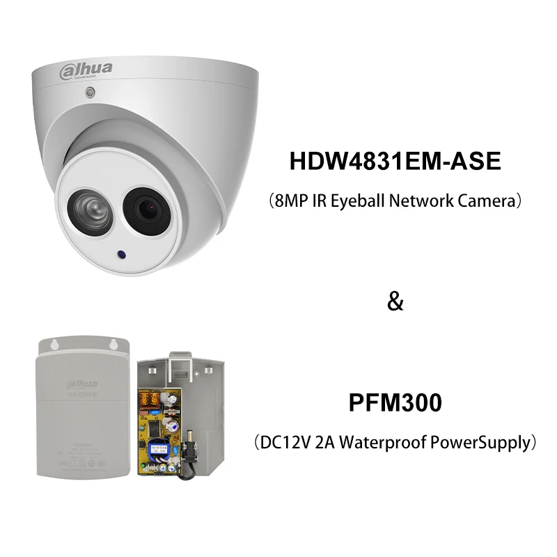 4K Dahua 8MP IPC-HDW4831EM-ASE Built-in MIC 4mm H.265 SD Security CCTV Camera 