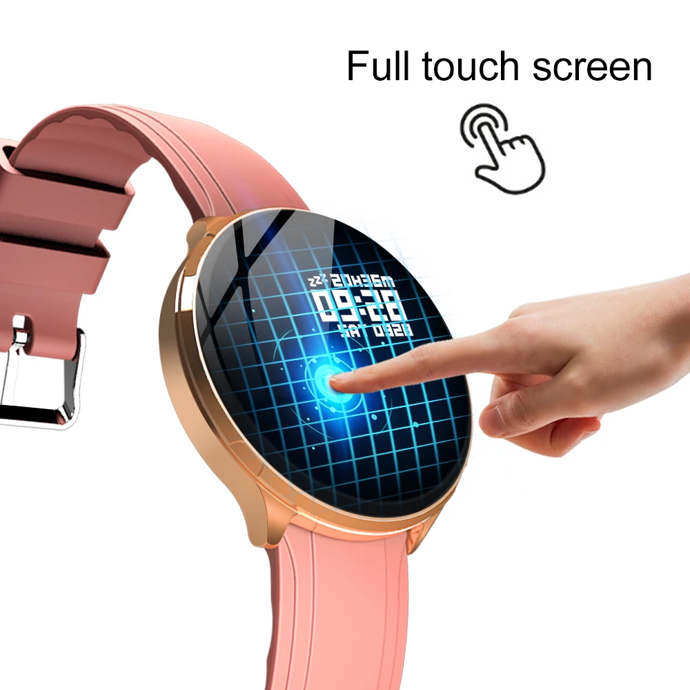 FXM V12 1,3 дюймов полный сенсорный экран из закаленного стекла цифровые часы водонепроницаемые мониторинг сердечного ритма кровяное давление для мужчин и женщин
