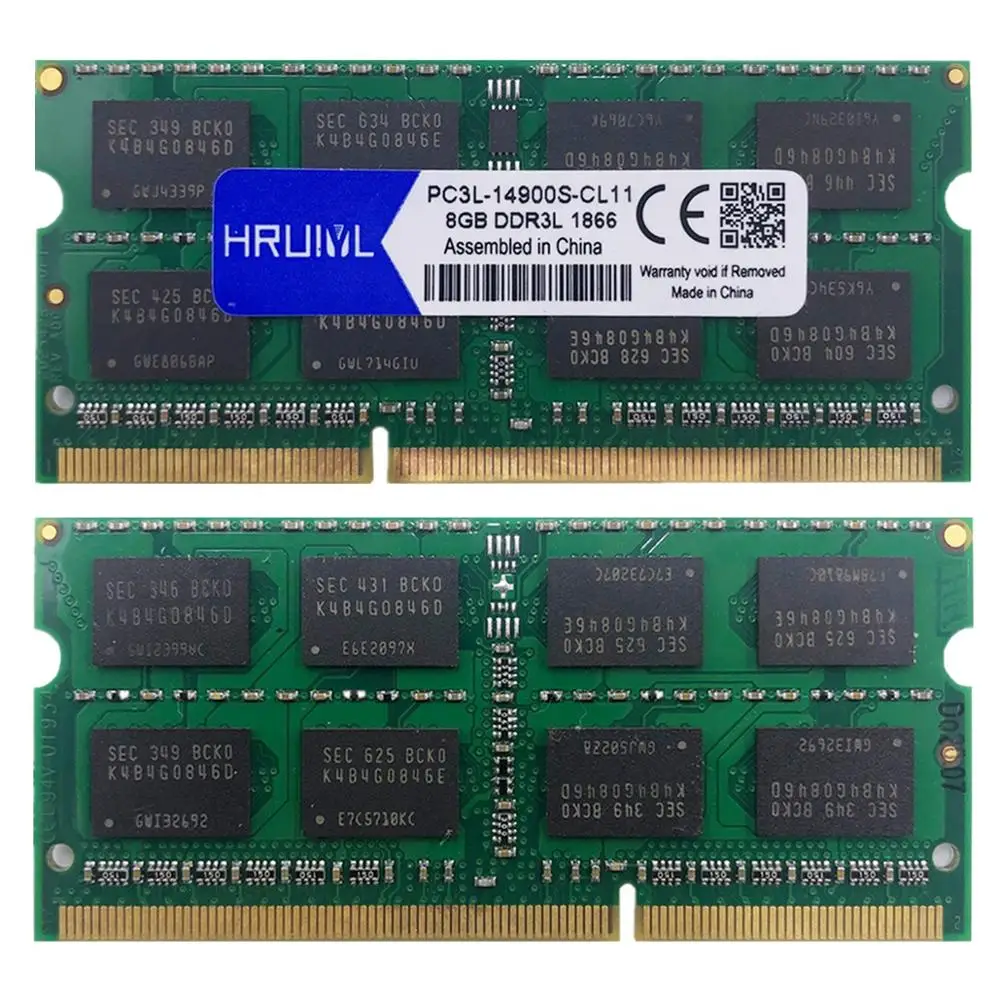 HRUIYL Notebook Memory DDR3L 1866MHZ 4GB 8G 1.35V 204Pin Sdram High Performance Notebook Motherboard New Original Chips
