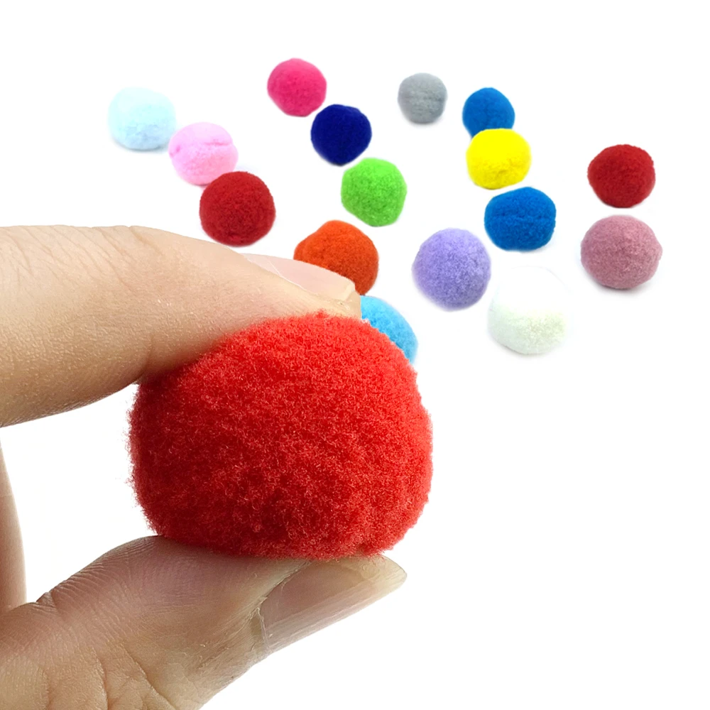 24pc 48pc Solid Color Stretch Plush Ball Cat Toys Interactive Cat Pom Ball Plush Colorful Funny Cat Chew Toy Kitten Dropshipping