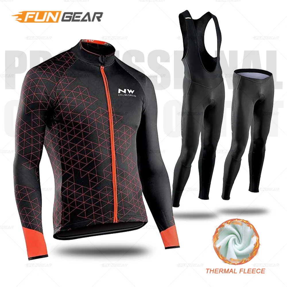 Ropa Ciclismo Invierno зимняя велосипедная одежда, Майки для велоспорта, комплект Northwave, теплая флисовая одежда с длинным рукавом для MTB, Мужская одежда, Майо