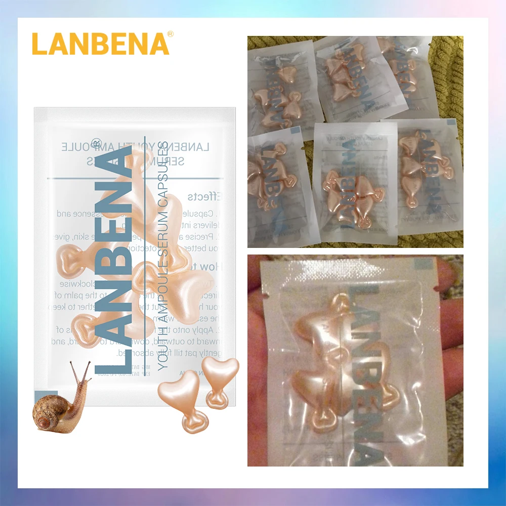 LANBENA Улитка увлажняющая ампула капсула крем для лица Сыворотка отбеливание кожи антивозрастной, антиакне лечение гиалуроновой кислоты 5