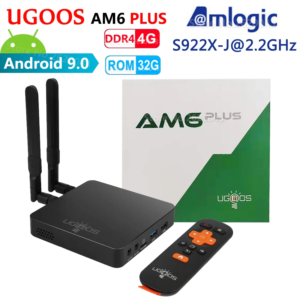 UGOOS AM6 PLUS Amlogic S922X-J 2.2GHz 4GB DDR4 32GB ROM inteligentny Android 9.0 TV, pudełko 2.4G 5G WiFi 1000M Bluetooth 4K HD odtwarzacz multimedialny UGOOS AM6 PLUS Amlogic S922X-J 2.2GHz 4GB DDR4 32GB ROM inteligentny Android 9.0 TV, pudełko 2.4G 5G WiFi 1000M Bluetooth 4K HD odtwarzacz multimedialny