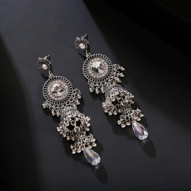Женские винтажные индийские серьги с кисточками Jhumka Bell в этническом стиле