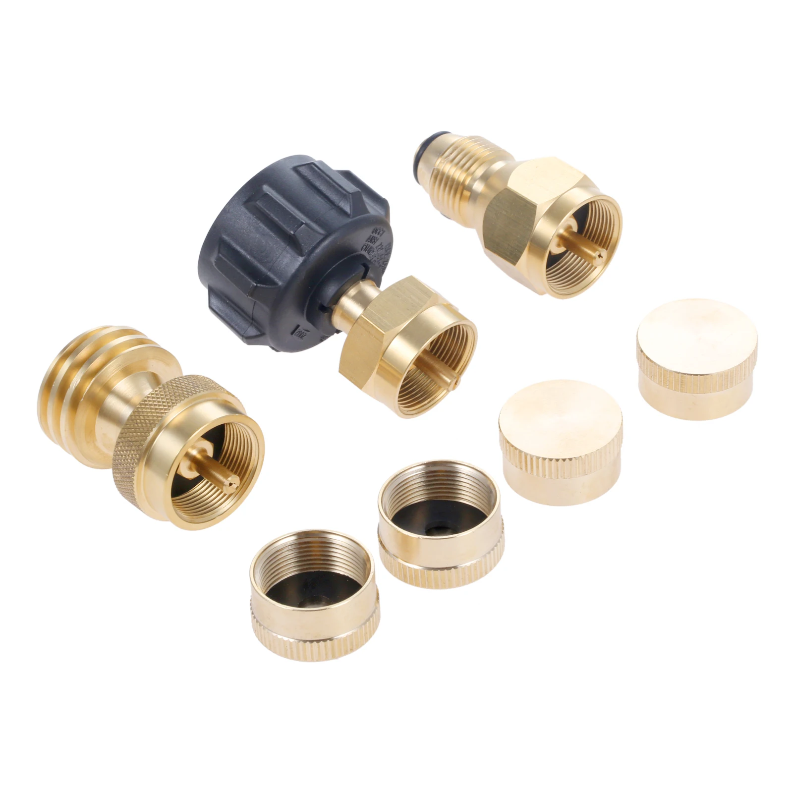 7pcs/pack Brass Propane Adapter Set Refill Adapter & Steak Saver Gas Grill For Disposable
