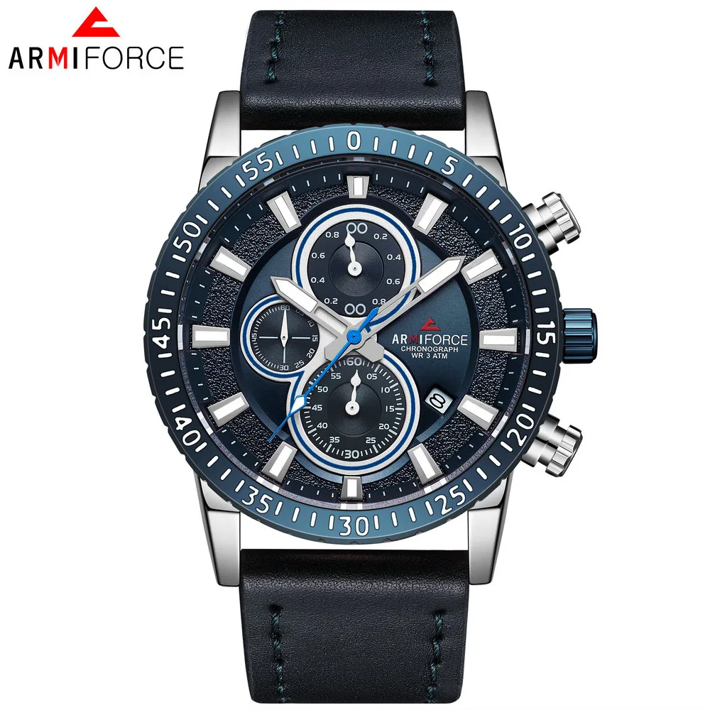 

Armiforce ao xiang Af8003 Men Casual Quartz Leather Watch Night Light Hands Small Three Needle Automatic Date