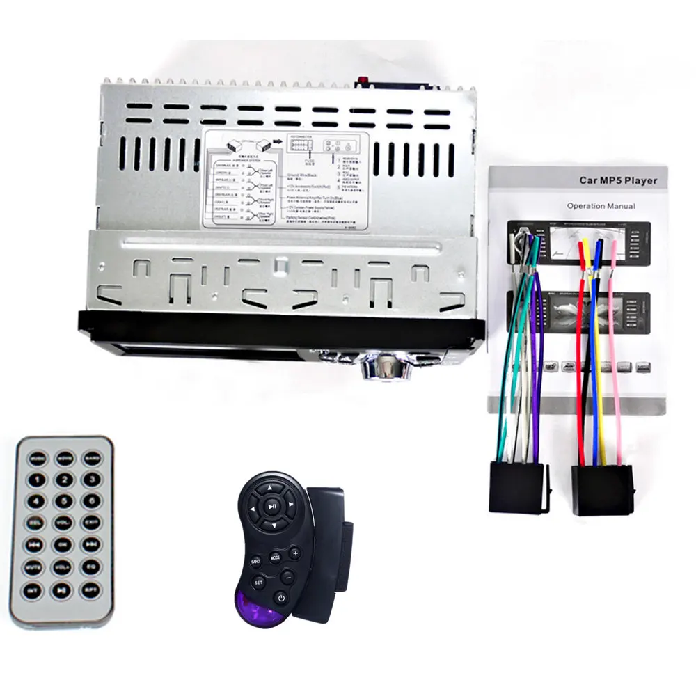 with SWC remote 1 Din автомобильное радио авто 4,1 ''HD Автомобильный мультимедийный плеер MP3 MP5 Аудио стерео радио Bluetooth FM пульт дистанционного управления видео плеер - Цвет: with SWC remote