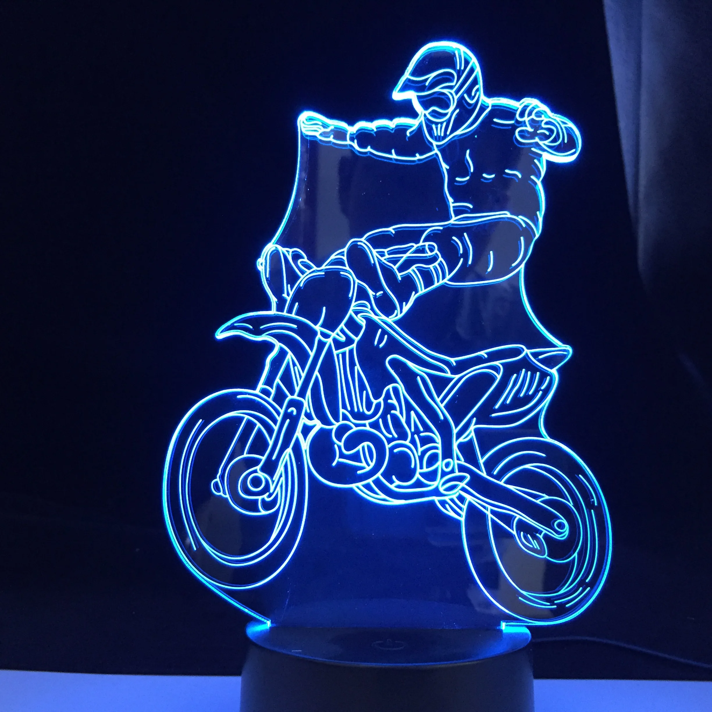 

Motor Motorcycle Motorbike LED 3D Illusion Visual Night Light Creative Bedroom Decoration Light Novelty Lamp Kids Gift Souvenir
