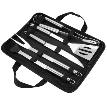 

Home BBQ Grill Tool Set Stainless Steel Barbecue Grill Accessories Utensils Kit in Portable Case