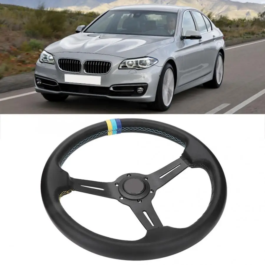 Steering Wheel Hubs 350mm/14inch Aluminum Alloy Universal Alloy Vehicle Car Black Steering Wheel araba aksesuar