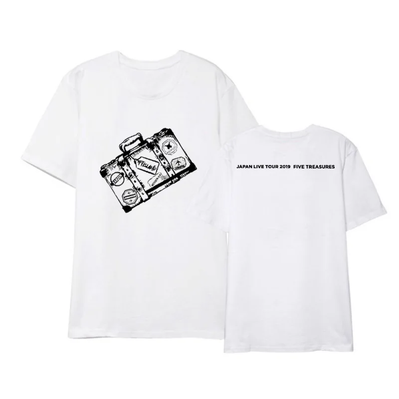 White 03 Kpop FTISLAND HongKi альбом рубашки уличная свободная футболка с коротким рукавом топы футболки DX1131 - Цвет: White 03
