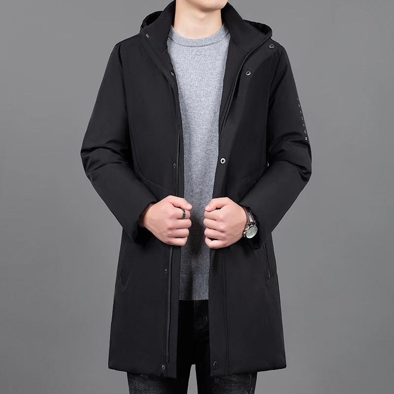 Модные брендовые зимние куртки, мужские длинные корейские уличные толстые парки, стеганая куртка, пуховые пальто, мужская одежда